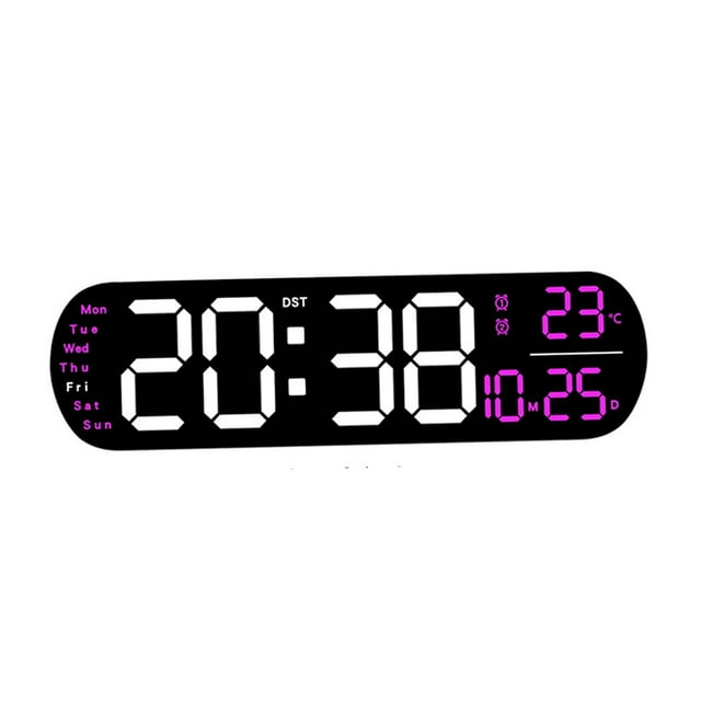 Reloj despertador digital con luz ambiental colorida de 12/24 horas para dormitorio, aula y dormitorio. Rosa roja