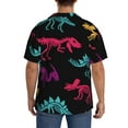 thumbnail image 7 of PAYOHTO Dinosaurs Skeletons Mens Hawaiian Casual Short-sleeved Shirt Tropical Summer Beach Button Down Shirts, 7 of 7