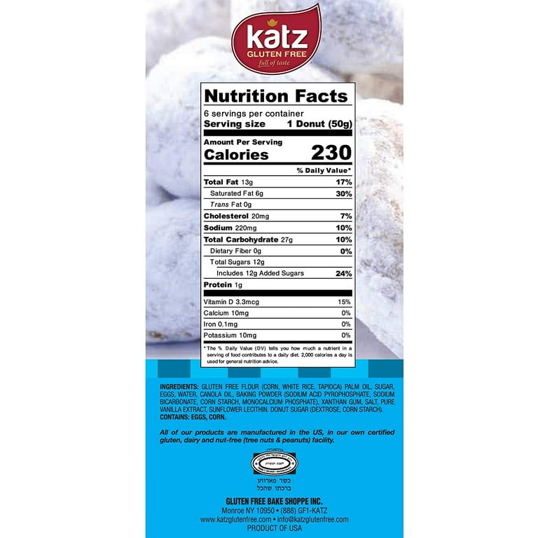 Katz Gluten Free Glazed & Powdered Donut Holes 1 Pack