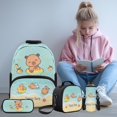 thumbnail image 2 of Yuyamidu Adorable Capyabara Girls Backpack and Lunch Bag Set Book Bag for Kids Lunch Handbag High School Bags for Boys Bookbag with Lunch Box Pencil Case Water Bottle Bag, 4 in 1, 2 of 8