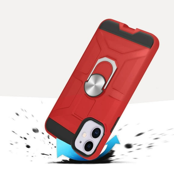 For Apple iPhone 12 Pro Max (6.7") Stand Kickstand Ring Holder [360° Rotating] Armor Dual Layer Work with Magnetic Car Mount Cover ,Xpm Phone Case [Red]