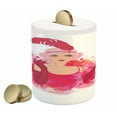 thumbnail image 1 of Old Hollywood Piggy Bank, Lady Wearing Feather Headband Ink Splatter Design, Ceramic Coin Bank Money Box for Cash Saving, 3.6" X 3.2", Hot Pink Magenta, by Ambesonne, 1 of 4