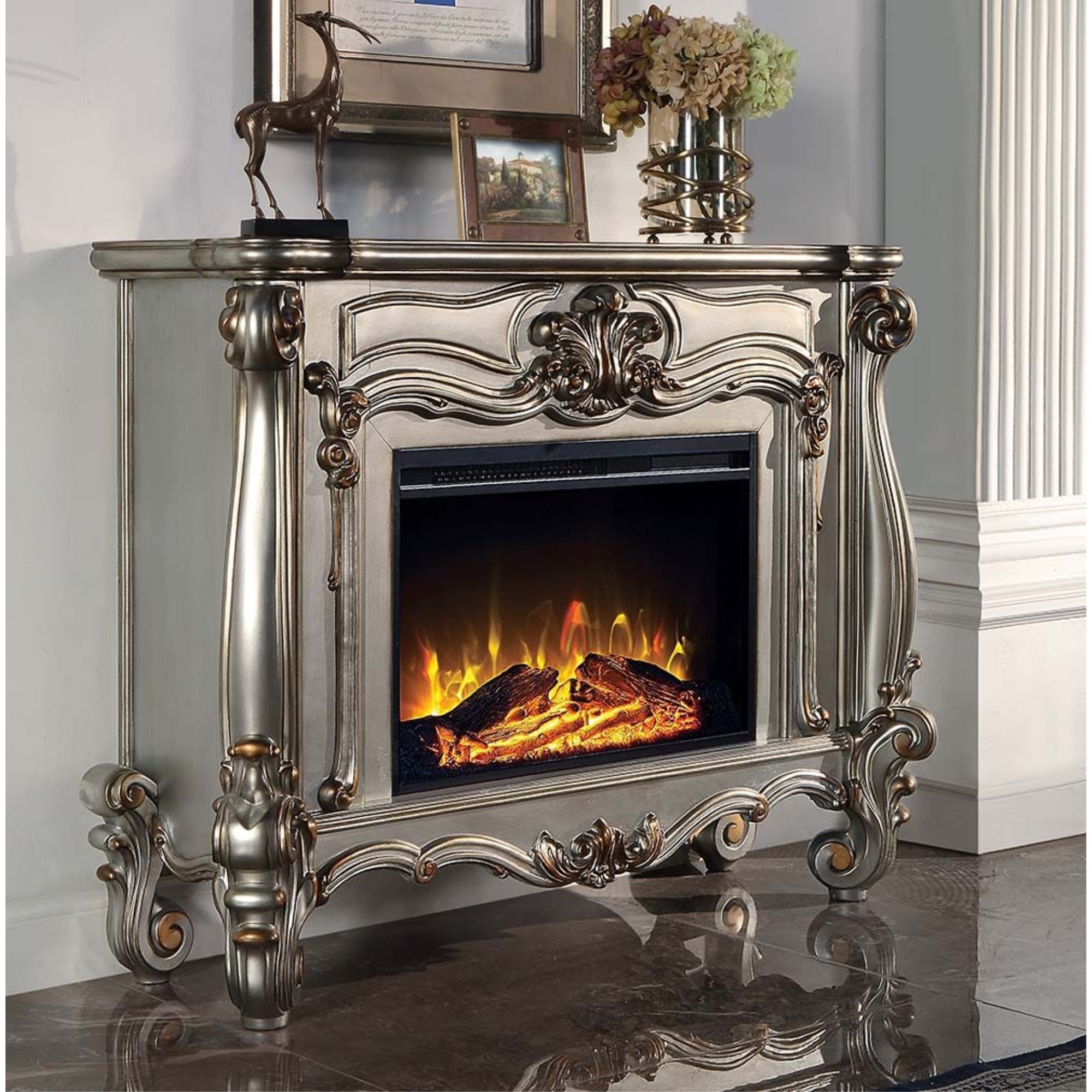 AC01314 Fireplace, Antique Platinum Finish - Versailles ( 1Pc/1Ctn ) -  Walmart.com
