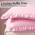 thumbnail image 4 of Kelnaro Ruffled Pillow Cases Standard 20"x26", 2 Pack Microfiber, Elegant Ruffle Pillow Shams for Bedroom Decor, Pink, 4 of 5