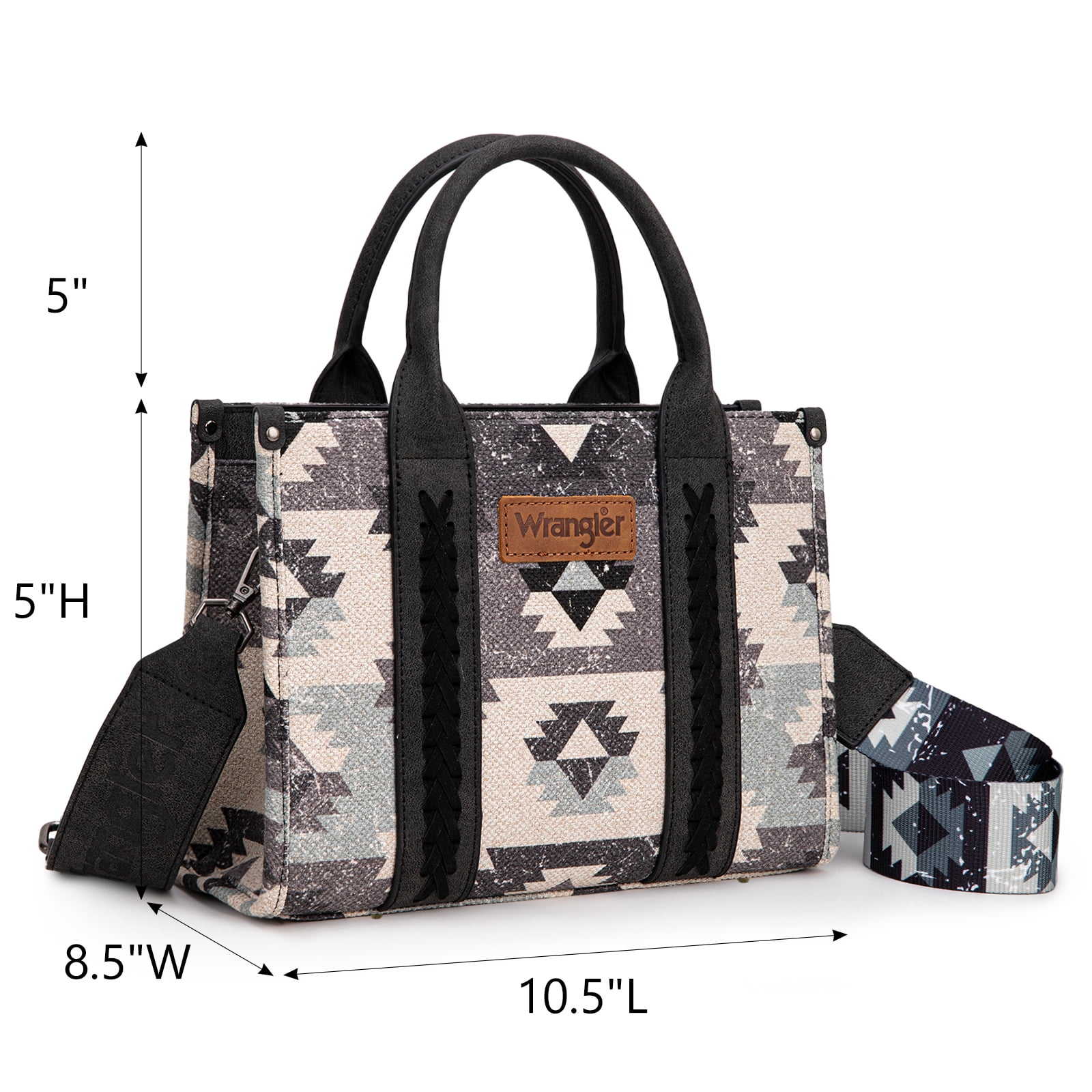 Montana West Women's Wrangler Purse - Stylish Western Aztec Tote Bag with Guitar Strap Boho Chic Design for Every Occasion, Black