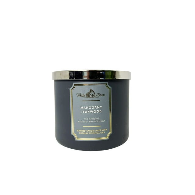 Vela aromática Bath & Body Works White Barn, caoba y madera de teca