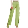thumbnail image 2 of CLOISE Pull on Wide Leg Pants for Women Petite Casual Wide Leg Pants High Waisted Stretchy Wide Leg Pants Elastic Waist Comfy Palazzo Pants Pull On Lightweight Straight Leg Pants Green, 2 of 6