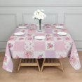 thumbnail image 3 of Pioneer Flower Floral Print Pattern Square Tablecloth, Waterproof Wipeable Spillproof Washable Table Cover for Home Kitchen Party Decor, 52"x52", 3 of 6