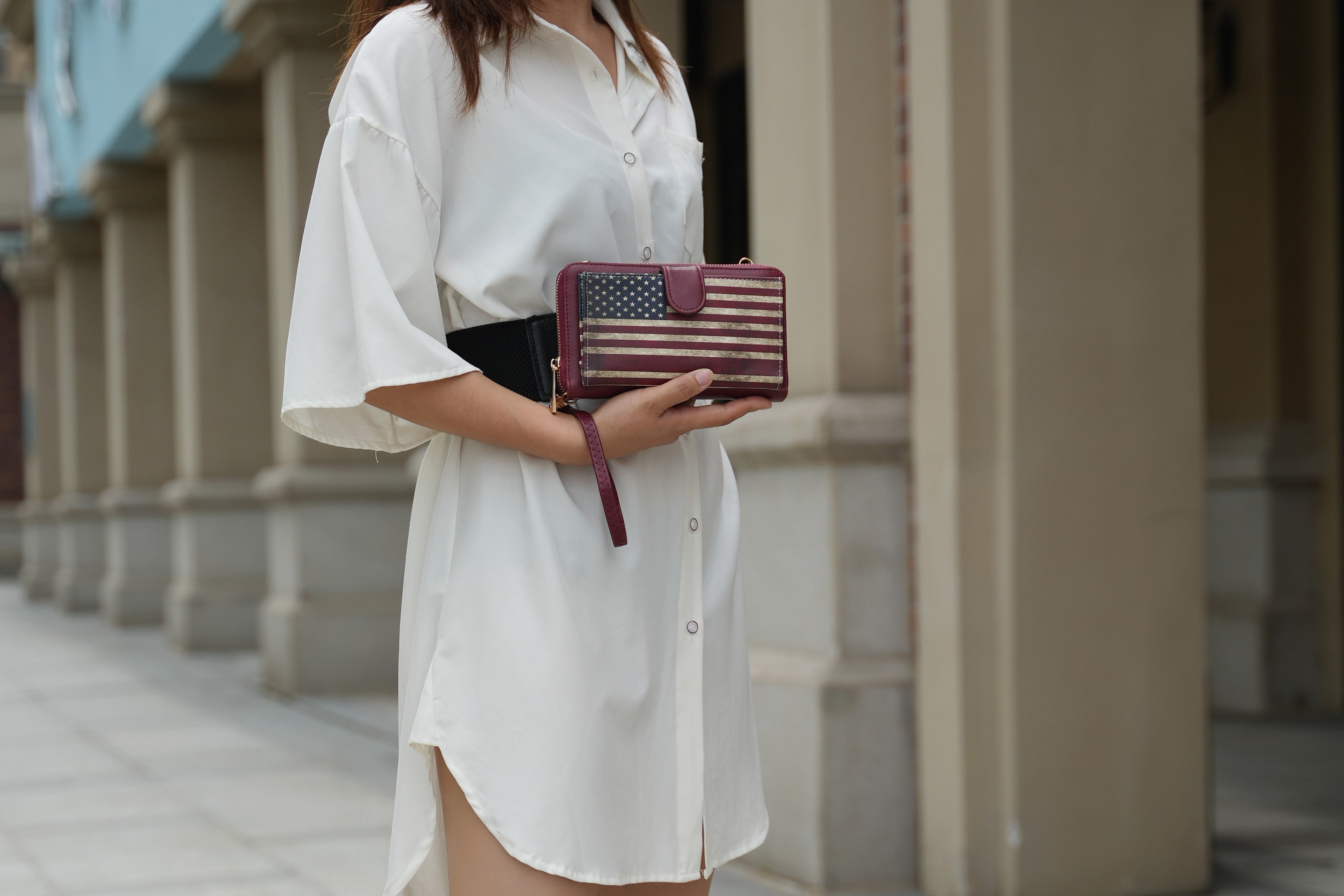 MKF Collection Kyra Vegan Leather Convertible Smartphone Wallet for Women, Crossbody Purse Handbag by Mia K - Chocolate