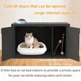 thumbnail image 4 of 2-in-1 Outdoor/Indoor Multi-Functional Hidden Enclosed Litter Box Furniture,Weatherproof Litter Box Enclosure with Adjustable Partition & Cat Door, Side Table, Easy to Clean & Assemble, Black, 4 of 11