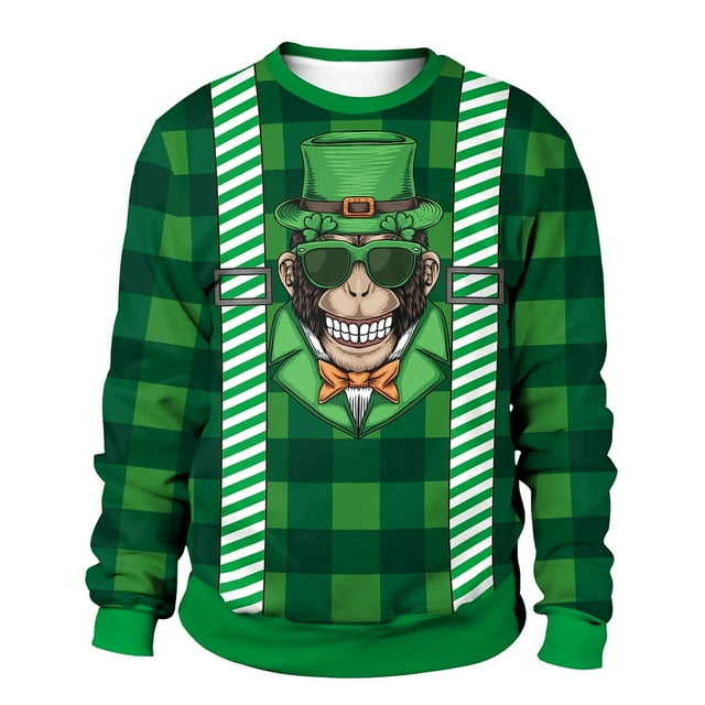 PMUYBHF Homme Hommes Chandails à Capuche Chandail Homme Printemps et Automne Grande Fleur Tout Imprimé Manches Longues Col Rond Sans Capuche Floral Tendance Mode Chandail de Base Chandails pour Hommes Chandails à Capuche à Fermeture Éclair 3X