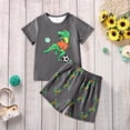 thumbnail image 4 of Hiijoy Big Boy's Cartoon Dinosaur Print Short Sleeved T-Shirt & Shorts Outfits, Sizes 7-8Y, 4 of 8