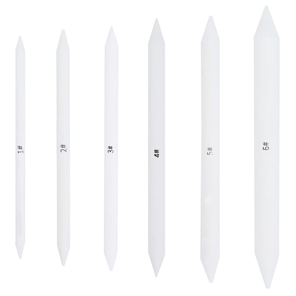 12Pcs 6 Sizes White Blending Stumps and Tortillions Smudge Pencil Shading Pen Paper Art Blenders Sketch Sandpaper for Shading Completed Artist