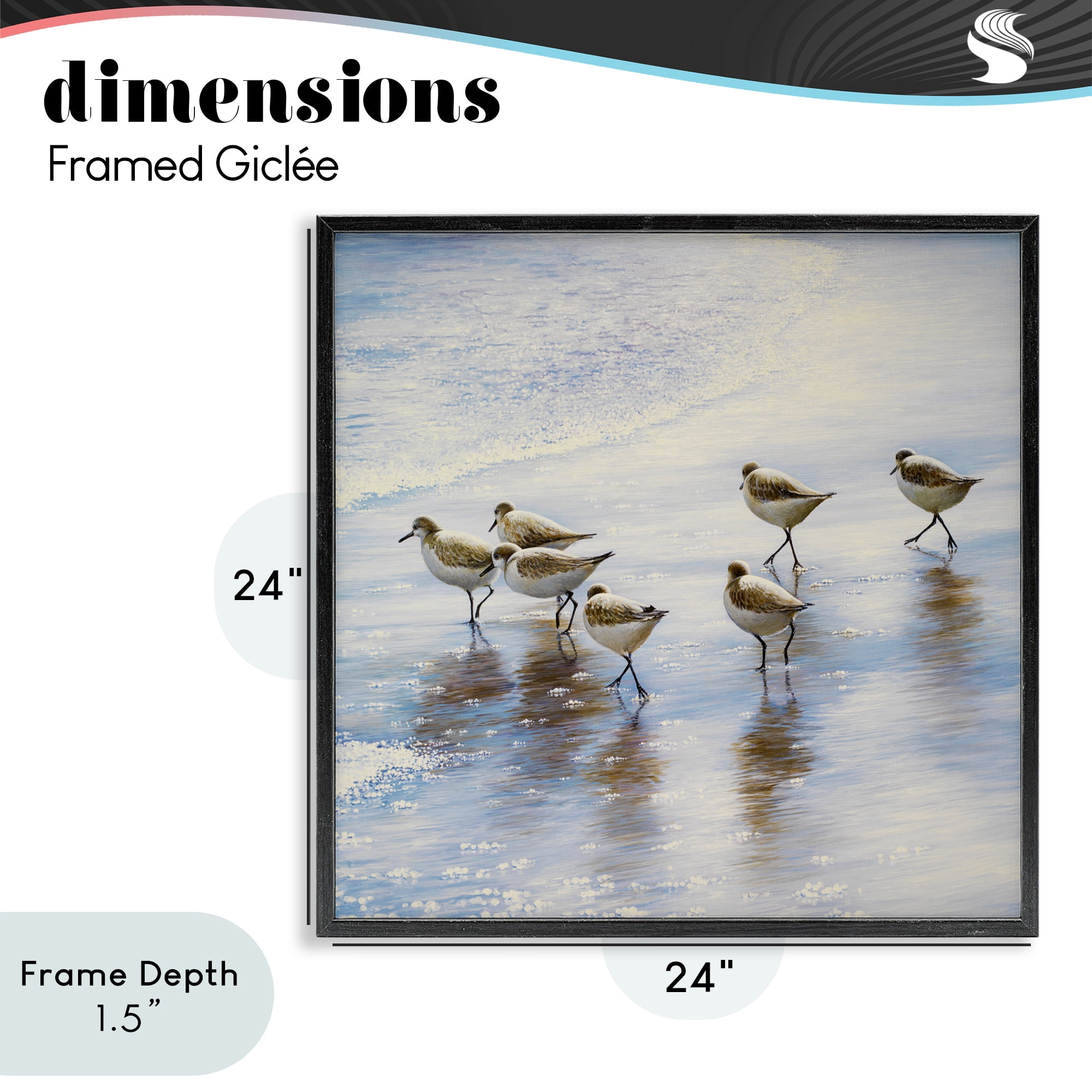 Stupell Industries Sand Dancers on Shore Black Framed Giclee Art, design by Bruce Nawrocke
