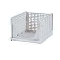 thumbnail image 2 of VECELO 4 Pack Stackable Plastic Storage Basket, XL-Size Foldable Closet Organizers and Storage Bins Drawer Shelf, Storage Container for Wardrobe Kitchen Bathroom Office, White, 2 of 4