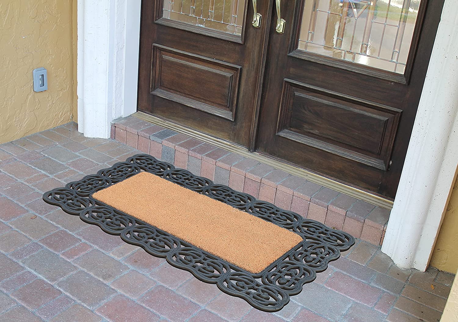 A1HC Natural Coir and Rubber Large Door Mat, 22x48, Thick Durable Doormats for Indoor Outdoor Entrance, Heavy Duty, Thin Profile Door Mat