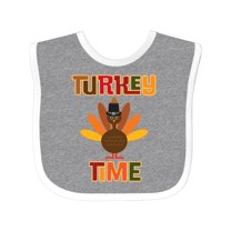 Inktastic Thanksgiving Turkey Time Boys or Girls Baby Bib