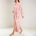 thumbnail image 4 of Plus Size Cotton Robes for Women Fluffy Women's Nightgowns & Sleepshirts Oversize Cute Women's Sleepwear House Womens Robe Pink, 4 of 5
