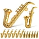 thumbnail image 1 of 20 adornos de saxofón en miniatura, modelo de instrumento musical de plástico, ideales para Navidad, manualidades y fiestas., 1 of 8