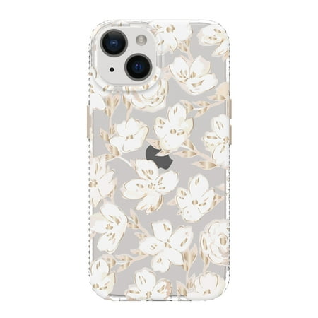 onn. White Whisp Floral Phone Case for iPhone 14 / iPhone 13