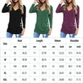 thumbnail image 3 of SHIBEVER Women Tops Fall Long Sleeve Tunics Tops Fashion Casual V Neck Purple T-Shirts Cute Buttons Side Tops Blouses Size L, 3 of 5