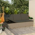 thumbnail image 1 of vidaXL Convertible Sun Bed with Cushion Poly Rattan Grey, 1 of 5