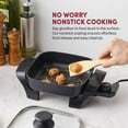 thumbnail image 3 of EG808 8” x 8" Non-stick Electric Skillet, Dishwasher Safe with Tempered Glass Vented Lid, Rapid Heat Up, 600W, Black, 3 of 8