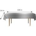 thumbnail image 2 of DecorRack 6 Pack Plastic Tablecloths, 54 x 108 inch Rectangular Disposable Table Covers for Parties, Events, Indoor Outdoor Use, Silver (6 Count), 2 of 7