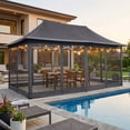 thumbnail image 4 of COBIZI 10x20 Gazebo Tent Outdoor Pop up Gazebo Canopy Shelter with Mosquito Netting, Dark Gray, 4 of 4