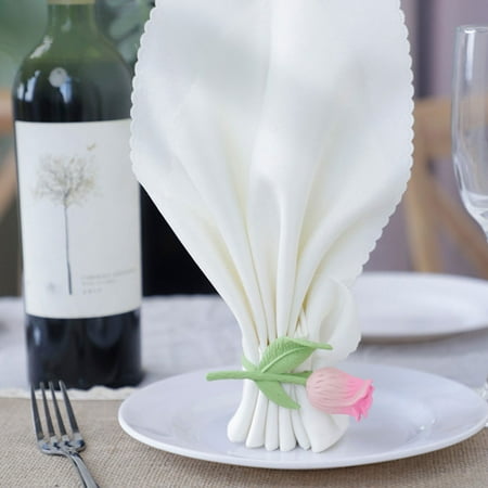 

WHAMVOX Rose Flower Napkin Rings for Decor Alloy Multi Classic Style Good for Parties and Dining Table 2pcs