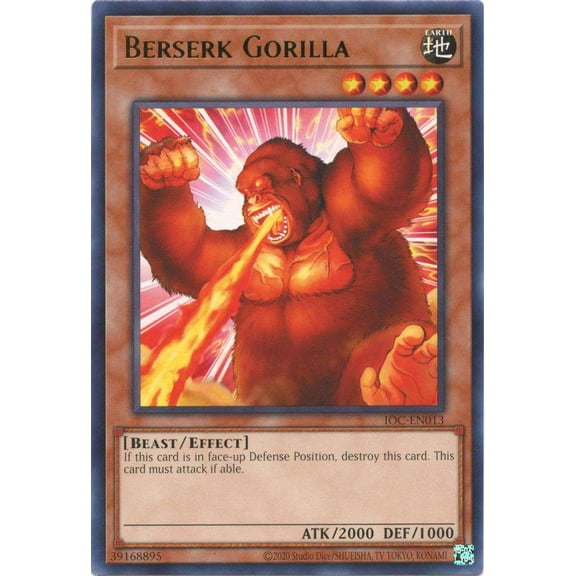 YuGiOh Invasion of Chaos 25th Anniversary Rare Berserk Gorilla IOC-EN013