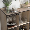 thumbnail image 5 of Carson 7-Shelf Wood Buffet with Bottle Rack, Natural Oak, 5 of 8