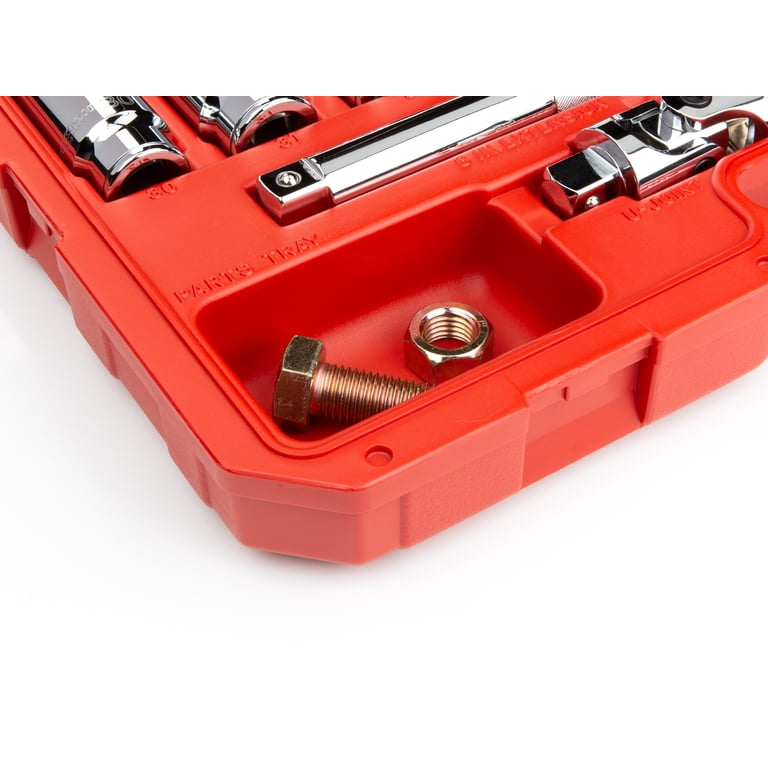 TEKTON 44-Piece 3/8" Drive Socket Set - 12-Point Metric (6-24mm), Includes Ratchet, Extensions, Tray