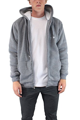 Mens Full Zip Up Fleece Sherpa Lined 