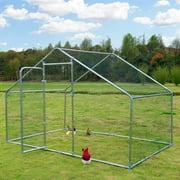 Polar Aurora Large Metal Chicken Coop Walk-in Poultry Cage Pen Rabbit Duck Habitat Cage Hen Run House for 6/10 Chickens with Waterproof&Anti-UV Cover for Outdoor Backyard Farm Use