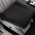 thumbnail image 2 of yulier Universal Car Seat Cushion, Soft Warm Faux Rabbit Fur Winter Auto Seat Cover, Fluffy Plush Vehicle Seat Protector Pad with Non-Slip Backing, Car Accessories Car Interior, Black, 2 of 3