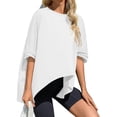 thumbnail image 5 of Summer Short Sleeve Oversize Solid Color T Shirt Women Loose Tops, 5 of 6