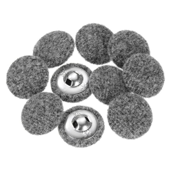 Uxcell 10pcs Fabric Cloth Covered Buttons 0.8" Round Plush Sweaters Button with Aluminum Shank Sewing Button, Light Grey