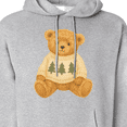 thumbnail image 3 of Inktastic Vintage Teddy Bear in Sweater with Christmas Trees Adult Hoodie Sweatshirt, 3 of 4