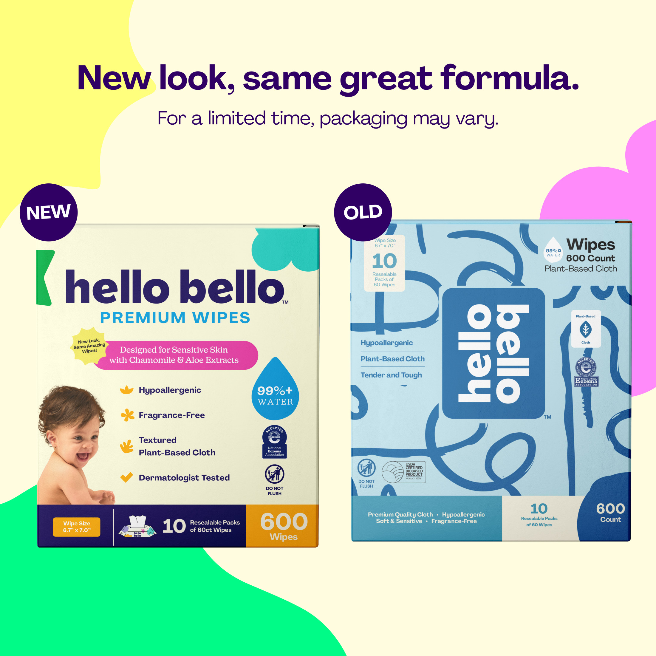 Hello Bello Premium Baby Wipes Fragrance-Free, 10-Pack, 600 Count photo 5