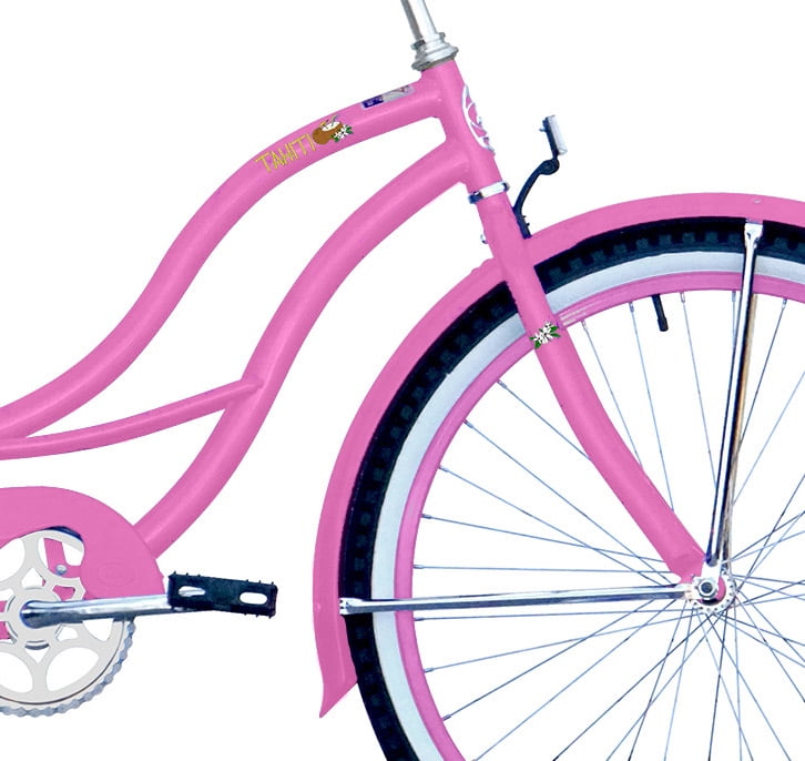 WonderWheels 26" Beach Cruiser Coaster Brake Stainless Steel Spokes One Piece Crank Alloy Pink Rims 36H W/ Fenders - Pink