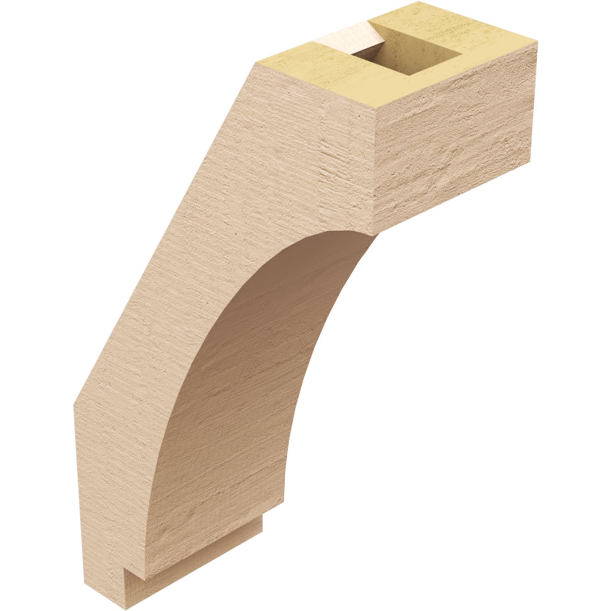 Ekena Millwork 3"W x 6"D x 10"H Imperial Rough Cedar Woodgrain TimberThane Knee Brace, Primed
