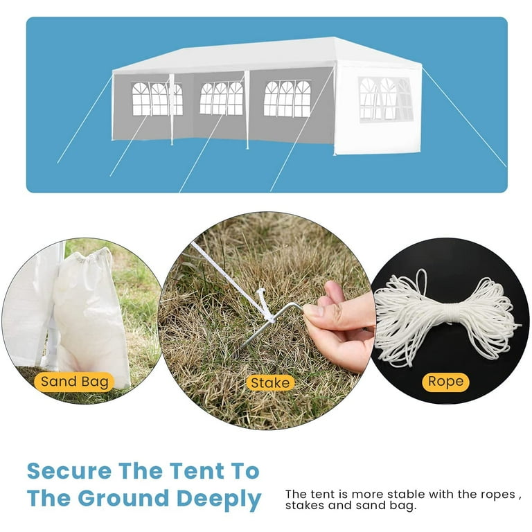 FDW 10'x30' Party Tent Wedding Outdoor Patio Tent Canopy FDW 10'x30' Party Tent Wedding Outdoor Patio Tent Canopy