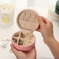 thumbnail image 4 of Small Jewellery Box Organizer Travel Leather Carry Storage Case Jewelry Boxes, 4 of 5
