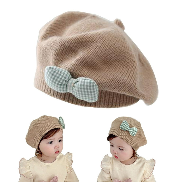 SIEYIO Cute Baby Girl Knitted Beret Soft Comfortable Hat Stylish Infant Girl Beret Hat Perfect for Outdoor Activities Gift Walmart