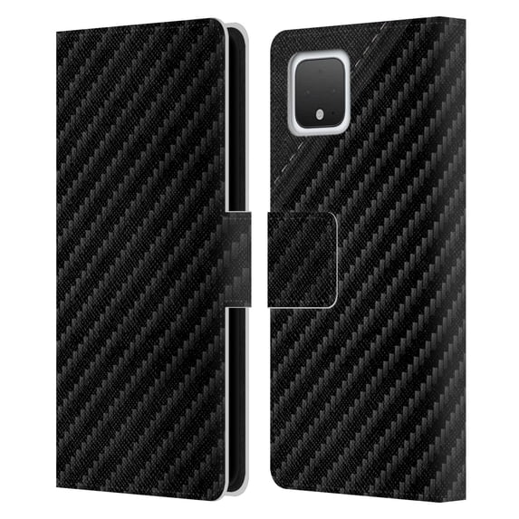 Head Case Designs Officially Licensed Alyn Spiller Carbon Fiber Leather Leather Book Wallet Case Cover Compatible with Google Pixel 4