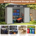 thumbnail image 3 of Clearance Storage Shed, Enyopro 6'x4' Outdoor Storage Sheds, Metal Storage House with Lockable Door, Storage Garden Tool shed for Lawnmower, Bike, Garage, Brown, 3 of 7