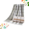 thumbnail image 1 of WASHWEPE 2Pcs Shower Towel Cotton Wash Resistant Light Yellow and Light Grey for Home Users, 1 of 5