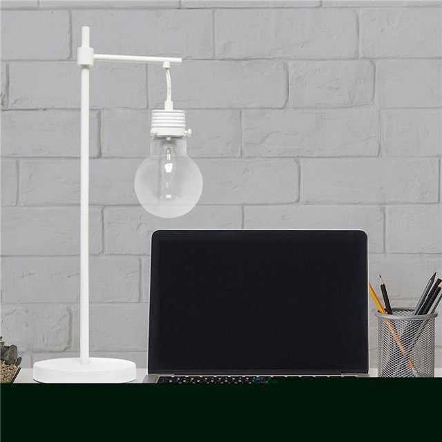 All the Rages LHT-5027-WH Lalia Home Matte 1 Light Beacon Table Lamp with Clear Glass Shade, White