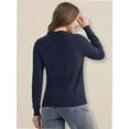 thumbnail image 4 of Women's Crew Neck Button Down Long Sleeve Cardigan for Women Classic Soft Ladies Cardigan Sweater Coat, 4 of 5
